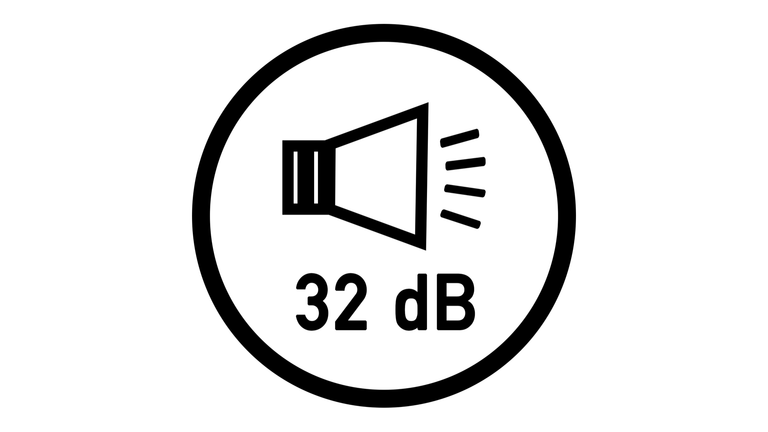 geringer Schalldruckpegel nur 32 dBA